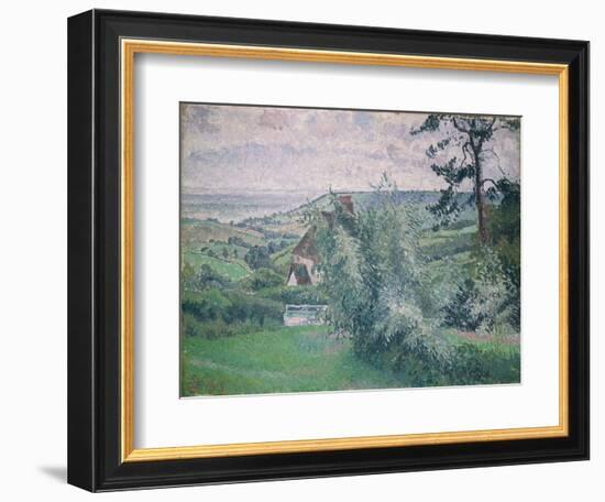 Willows, Fishpond, Dorset, 1915 (Oil on Panel)-Lucien Pissarro-Framed Giclee Print