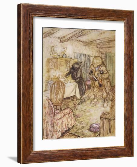 Willows, Rat and Beer-Arthur Rackham-Framed Art Print