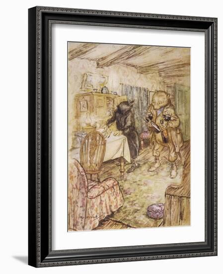 Willows, Rat and Beer-Arthur Rackham-Framed Art Print