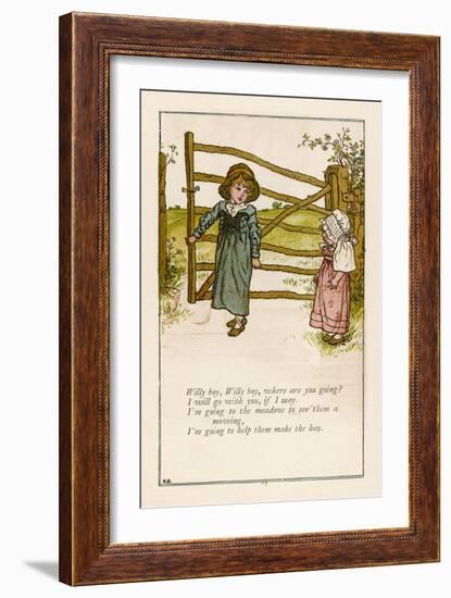 Willy Boy Willy Boy Where are You Going?-Kate Greenaway-Framed Art Print