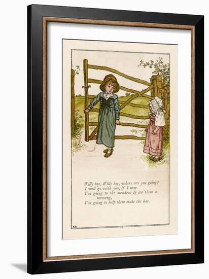 Willy Boy Willy Boy Where are You Going?-Kate Greenaway-Framed Art Print