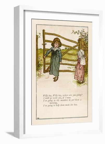 Willy Boy Willy Boy Where are You Going?-Kate Greenaway-Framed Art Print