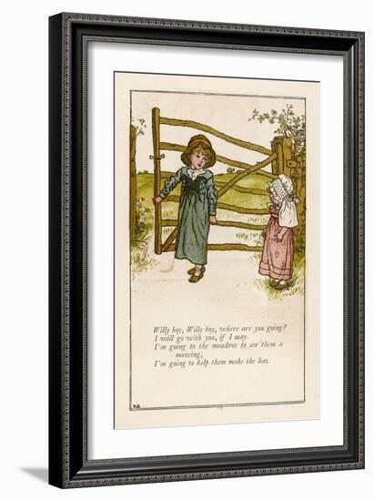 Willy Boy Willy Boy Where are You Going?-Kate Greenaway-Framed Art Print