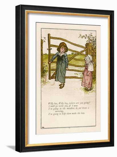 Willy Boy Willy Boy Where are You Going?-Kate Greenaway-Framed Art Print