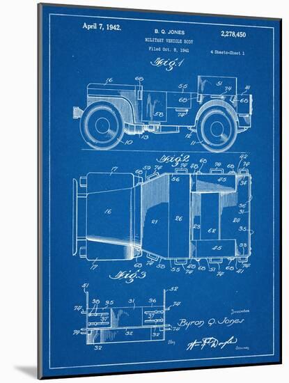 Willy's Jeep Patent-null-Mounted Art Print
