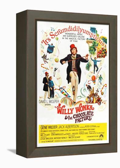 Willy Wonka and the Chocolate Factory, Gene Wilder (Center), 1971-null-Framed Stretched Canvas