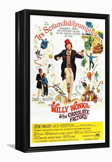 Willy Wonka and the Chocolate Factory, Gene Wilder (Center), 1971-null-Framed Stretched Canvas