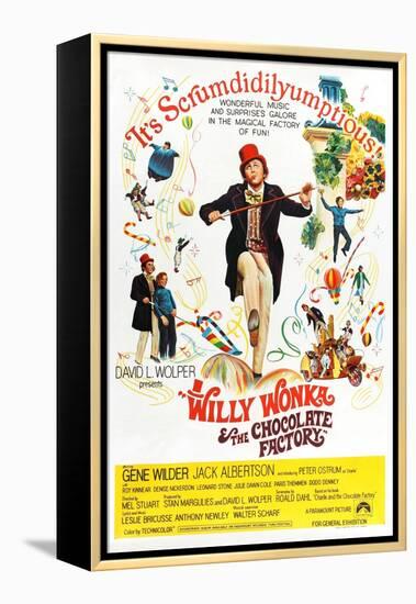 Willy Wonka and the Chocolate Factory, Gene Wilder (Center), 1971-null-Framed Stretched Canvas