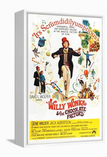 Willy Wonka and the Chocolate Factory, Gene Wilder (Center), 1971-null-Framed Stretched Canvas