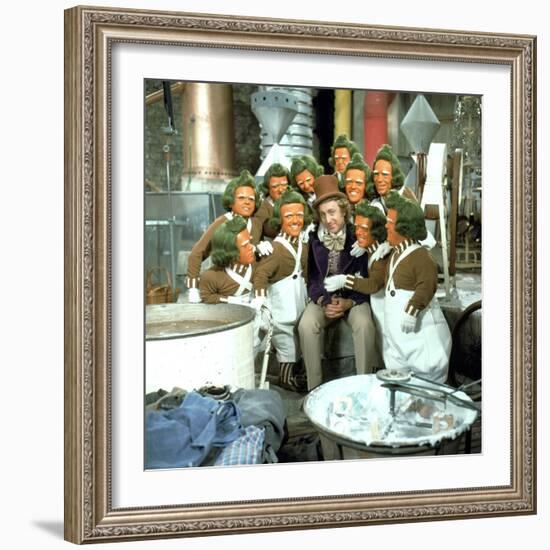 Willy Wonka And The Chocolate Factory, Gene Wilder, Oompa-Loompas, 1971-null-Framed Photo