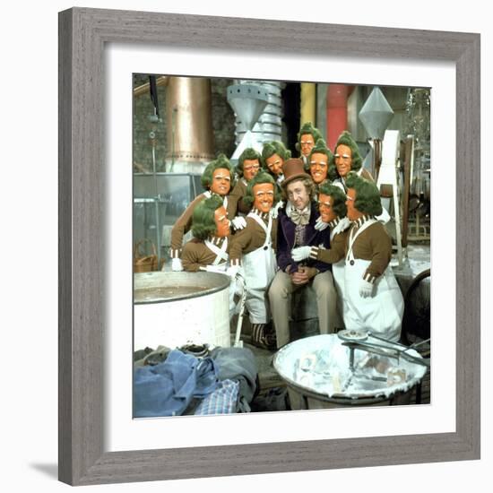 Willy Wonka And The Chocolate Factory, Gene Wilder, Oompa-Loompas, 1971-null-Framed Photo