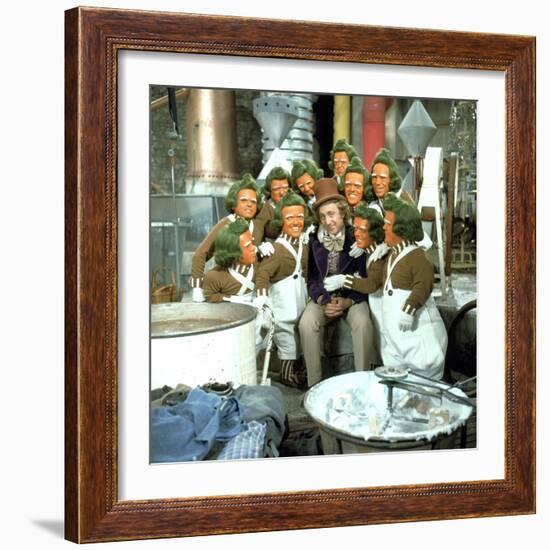 Willy Wonka And The Chocolate Factory, Gene Wilder, Oompa-Loompas, 1971-null-Framed Photo