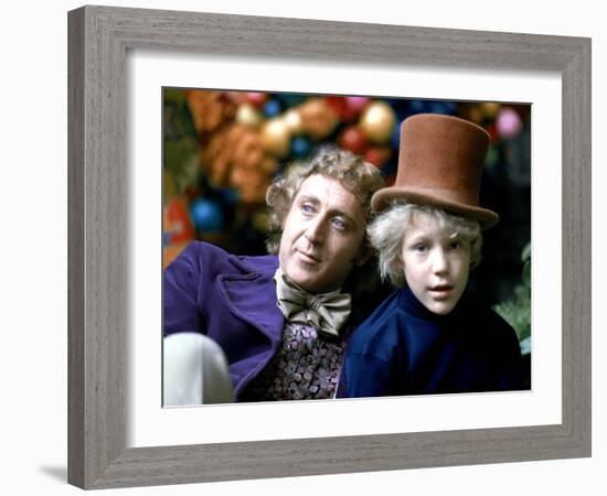 Willy Wonka And The Chocolate Factory, Gene Wilder, Peter Ostrum, 1971-null-Framed Photo