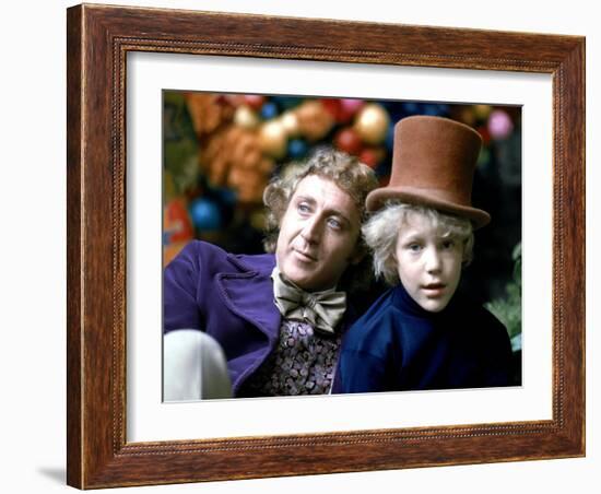 Willy Wonka And The Chocolate Factory, Gene Wilder, Peter Ostrum, 1971-null-Framed Photo