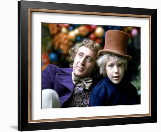 Willy Wonka And The Chocolate Factory, Gene Wilder, Peter Ostrum, 1971-null-Framed Photo