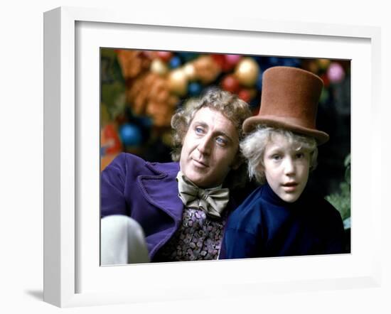 Willy Wonka And The Chocolate Factory, Gene Wilder, Peter Ostrum, 1971-null-Framed Photo
