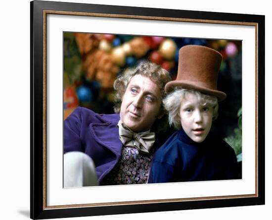 Willy Wonka And The Chocolate Factory, Gene Wilder, Peter Ostrum, 1971-null-Framed Photo