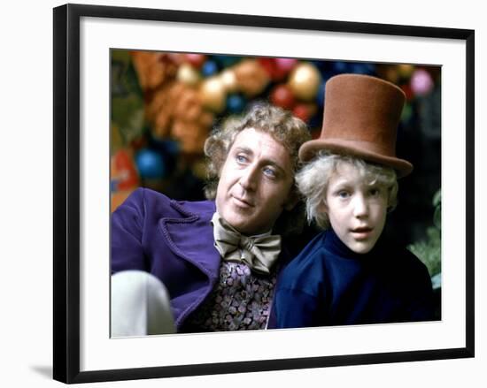 Willy Wonka And The Chocolate Factory, Gene Wilder, Peter Ostrum, 1971-null-Framed Photo