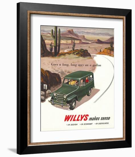 Willys - Goes a Long Long Way-null-Framed Art Print