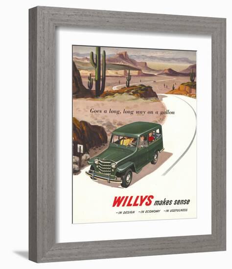 Willys - Goes a Long Long Way-null-Framed Art Print