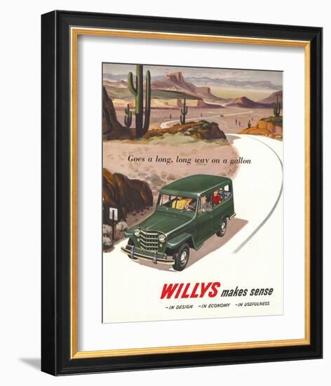 Willys - Goes a Long Long Way-null-Framed Art Print