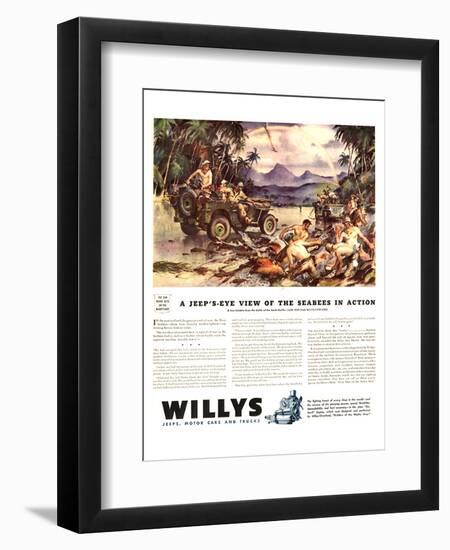 Willys-Jeeps Motorcars &Trucks-null-Framed Art Print