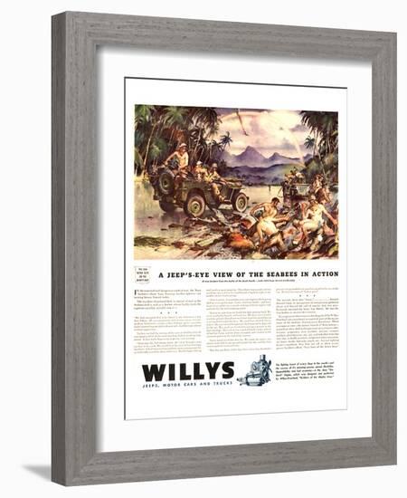 Willys-Jeeps Motorcars &Trucks-null-Framed Art Print