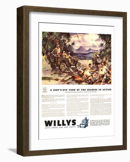 Willys-Jeeps Motorcars &Trucks-null-Framed Art Print