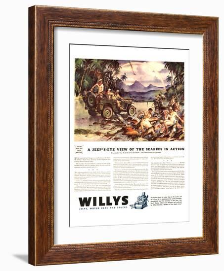 Willys-Jeeps Motorcars &Trucks-null-Framed Art Print