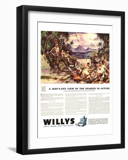 Willys-Jeeps Motorcars &Trucks-null-Framed Art Print