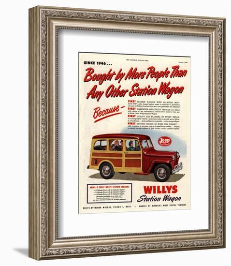 Willys Station Wagon Since1946-null-Framed Premium Giclee Print