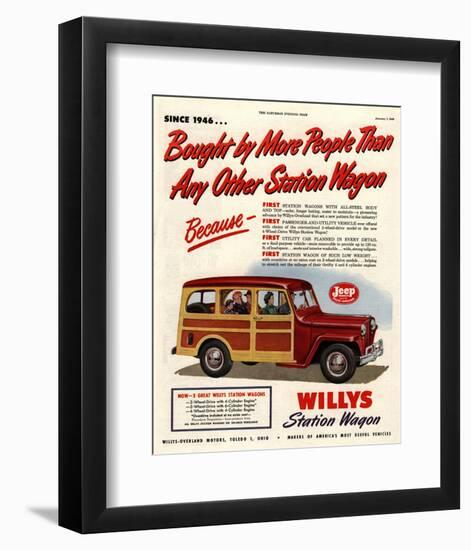 Willys Station Wagon Since1946-null-Framed Premium Giclee Print