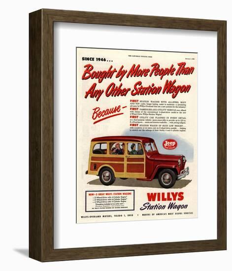 Willys Station Wagon Since1946-null-Framed Premium Giclee Print