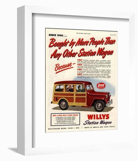 Willys Station Wagon Since1946-null-Framed Premium Giclee Print