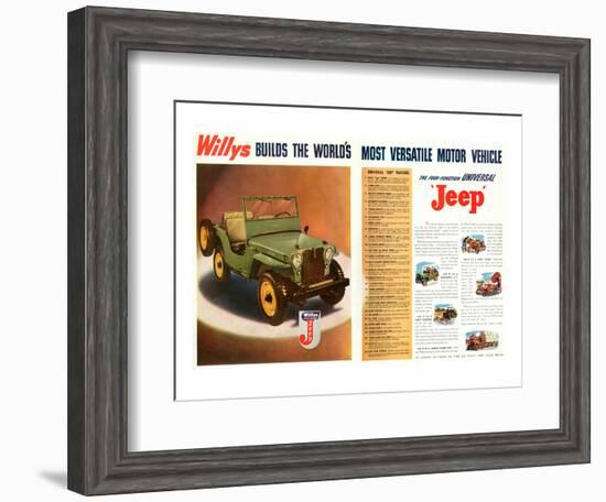 Willys- World's Most Versatile-null-Framed Art Print