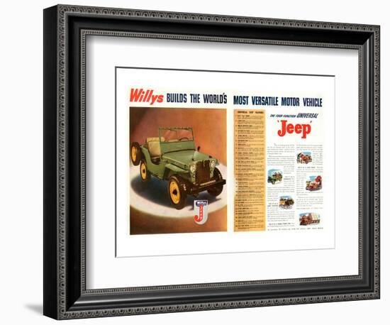 Willys- World's Most Versatile-null-Framed Art Print