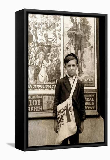 Wilmington Newsboy, Lewis Hine, 1910-Science Source-Framed Premier Image Canvas