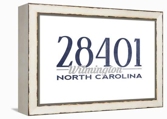 Wilmington, North Carolina - 28401 Zip Code (Blue)-Lantern Press-Framed Stretched Canvas