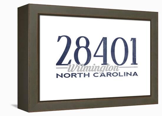 Wilmington, North Carolina - 28401 Zip Code (Blue)-Lantern Press-Framed Stretched Canvas