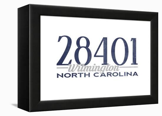 Wilmington, North Carolina - 28401 Zip Code (Blue)-Lantern Press-Framed Stretched Canvas