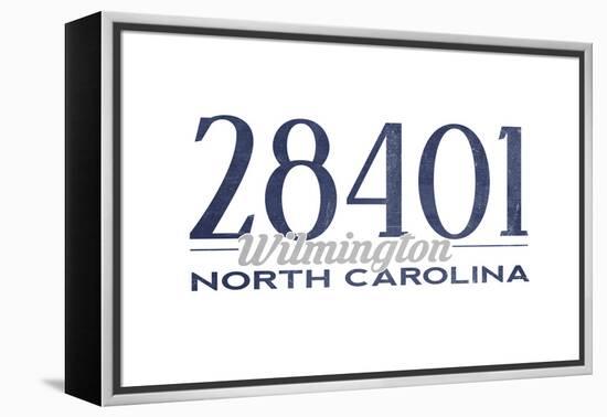 Wilmington, North Carolina - 28401 Zip Code (Blue)-Lantern Press-Framed Stretched Canvas