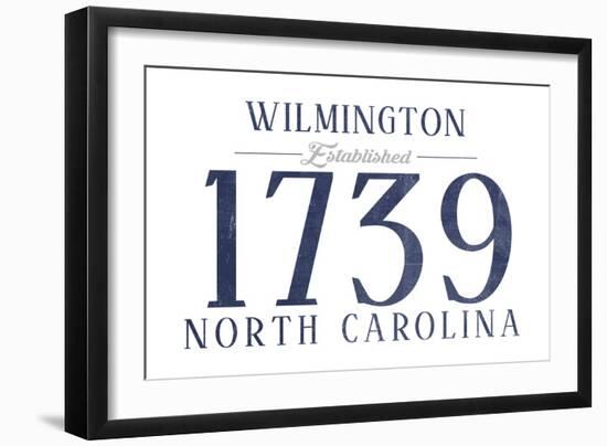 Wilmington, North Carolina - Established Date (Blue)-Lantern Press-Framed Art Print