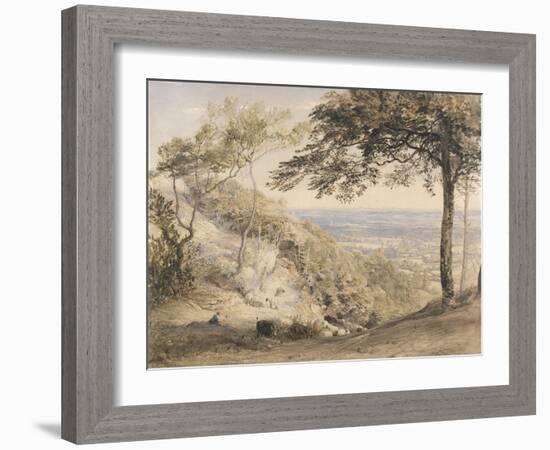 Wilmot's Hill, Kent (W/C, B/C and Chalk on Paper)-Samuel Palmer-Framed Giclee Print