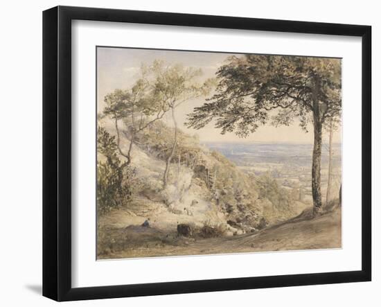 Wilmot's Hill, Kent (W/C, B/C and Chalk on Paper)-Samuel Palmer-Framed Giclee Print