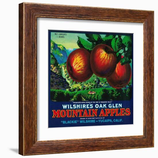 Wilshire's Oak Glen Apple Crate Label - Yucaipa, CA-Lantern Press-Framed Art Print