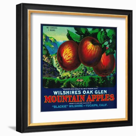 Wilshire's Oak Glen Apple Crate Label - Yucaipa, CA-Lantern Press-Framed Art Print