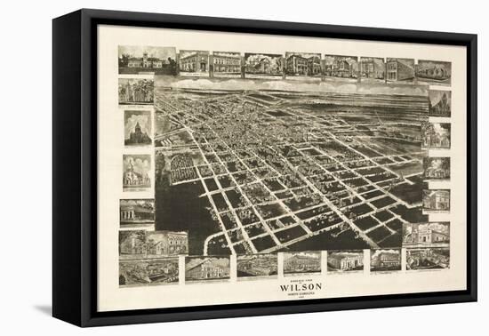 Wilson, North Carolina - Panoramic Map-Lantern Press-Framed Stretched Canvas