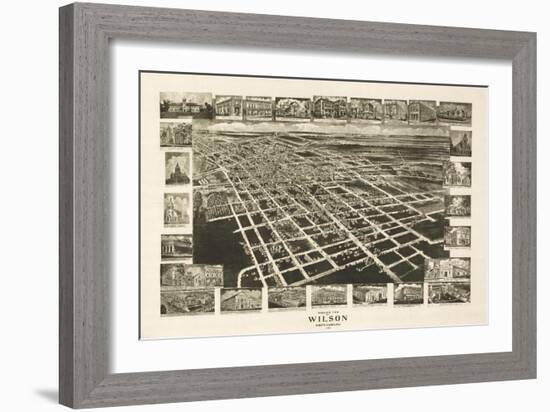 Wilson, North Carolina - Panoramic Map-Lantern Press-Framed Art Print