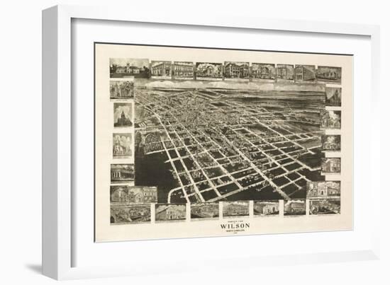 Wilson, North Carolina - Panoramic Map-Lantern Press-Framed Art Print