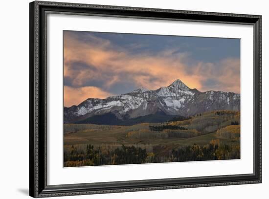 Wilson Peak at Dawn with a Dusting of Snow in the Fall-James Hager-Framed Photographic Print